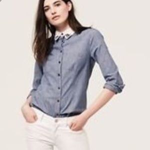 Ann Taylor LOFT jeweled jean blouse